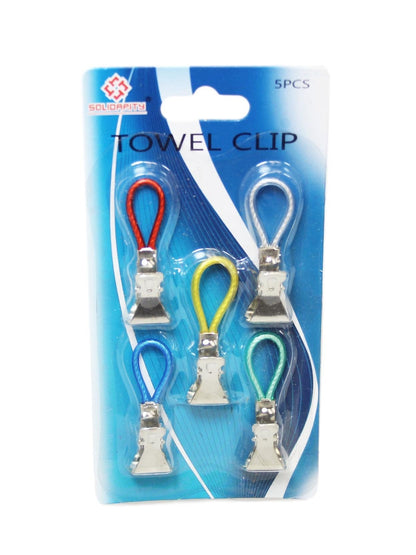 5 Piece Clips Towel Cloth Hanging Clips Metal Assorted Colour 2cm Clip 2821