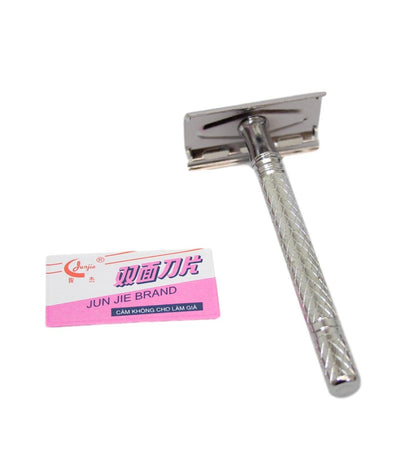 Stainless Steel 3 Piece Barber's Shaver Razor with Blades 10 cm 2900
