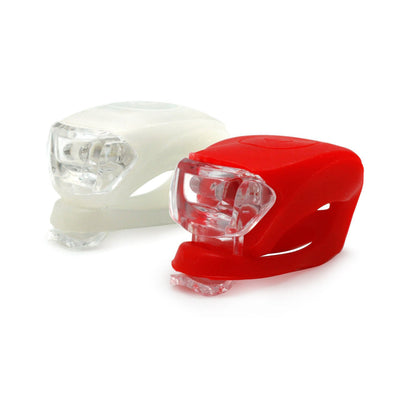 2 LED Light Set Silicone Bike Lights Flexible Waterproof Red / White 3410 A