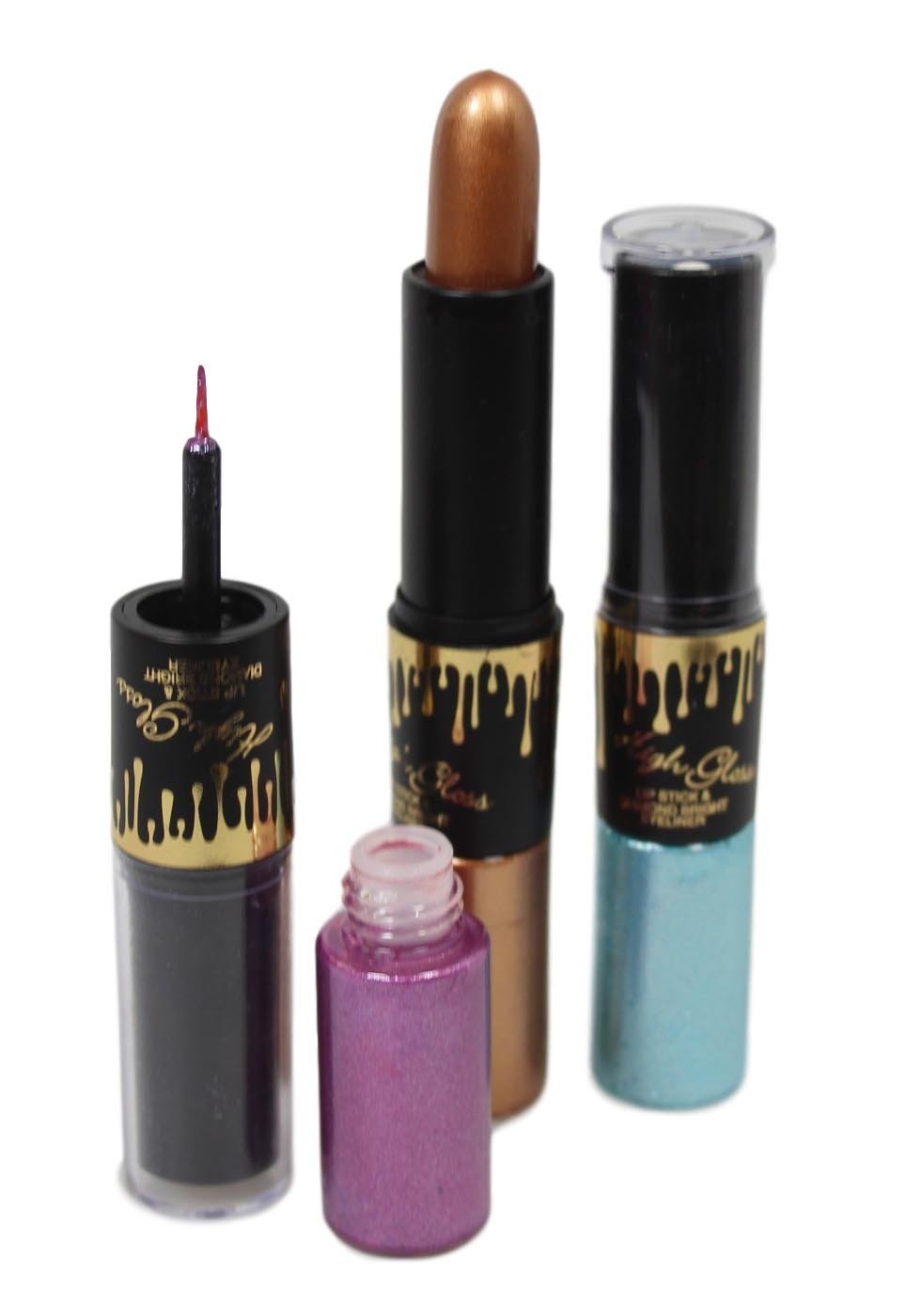 2 in 1 High Gloss Lipstick And Diamond Bright Eyeliner Assorted Colours 5331