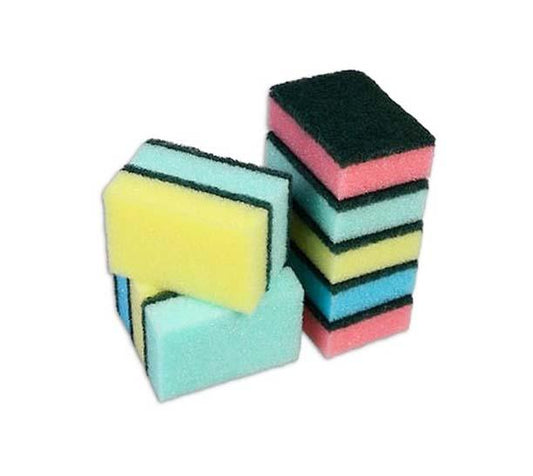 Accord Double Sided Kitchen Washing Up Sponges Scourers 8 x 2 cm Pack of 10 STR518