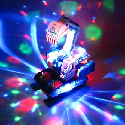 Light Up Rotating Spinning Deformation Robot Excavator with Sounds