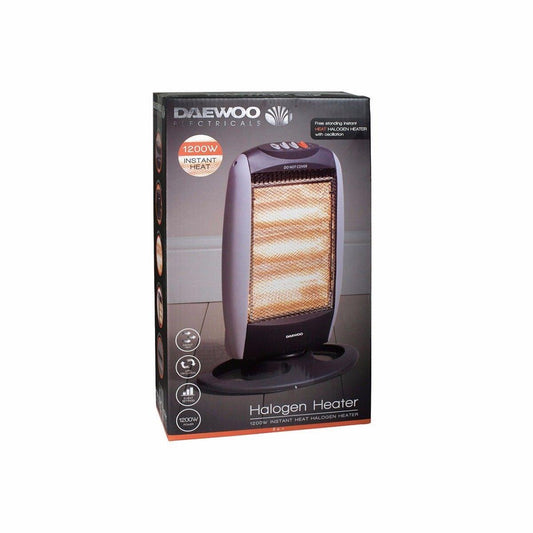 Halogen Heater Instant Heat 1200W 3 Heat Settings With Oscillation Safety Tilt HEA1416 A W25 p