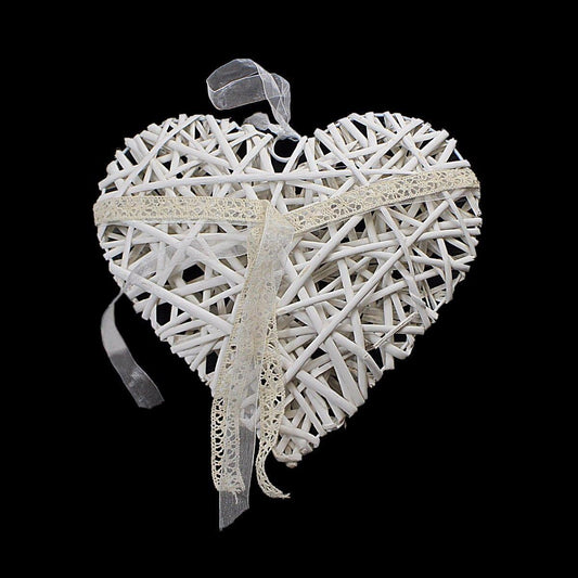 Heart Straw Wooden Hanging Heart Garland Home Decor 20cm 3544