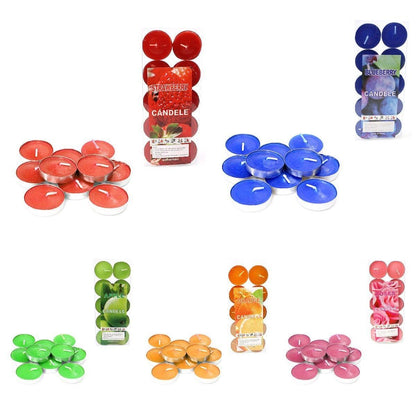 10 Pack Scented Wax Tea Light Candles Assorted Scents 0232