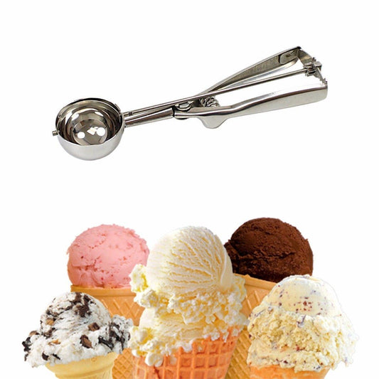 SQ Stainless Steel Easy Use & Grip Ice Cream Food Kitchen Ball Scoop 6cm 10042