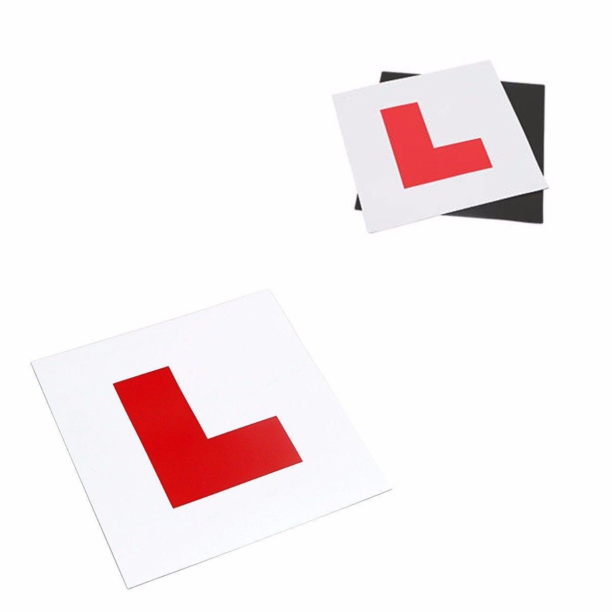 2 x Red 'L' Magnetic Learner Plate Car Accessory 18 x 18cm 4900 A