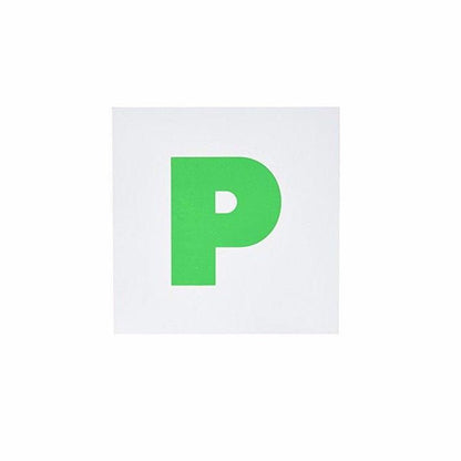 2 x Green 'P' Magnetic Learner Plate Car Accessory 18 x 18cm 4901