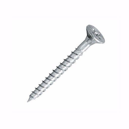 8 x 1 1/2mm Pozi Countersunk Hardened Twinthread Wood Screws Zinc Pack of 30 0009