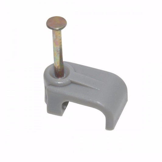 Value Pack 1.0mm Cable Clips Flatt & E Grey Pack of 50  0138