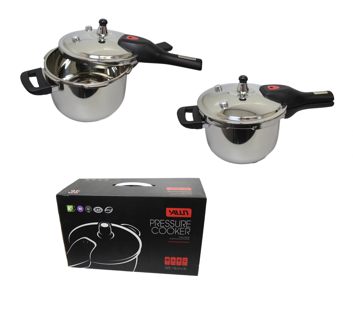 Aluminum Stainless Steel Pressure Cooker Catering Quality Pressure Cooker 18cm 3 Litre 8519