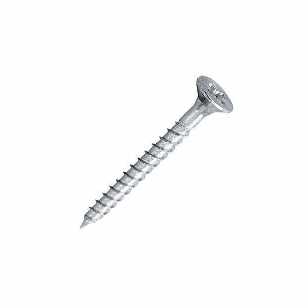 8 x 1 1/4 Pozi Countersunk Hardened Twinthread Wood Screws Zinc Plated Pk Of 38  0089