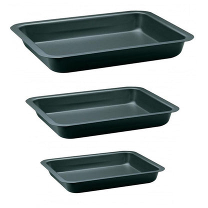 3 Pack Assorted Roasting/Baking Tray Set 47cm x 32cm/ 42cm x 28cm/ 37cm x 26cm P99179