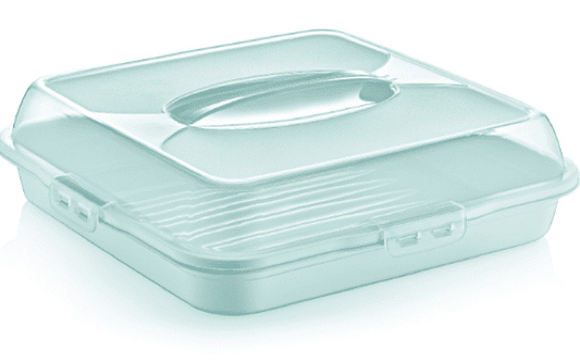Square Brownie Cake Food Container Storage Box Tray Assorted Colours 0308