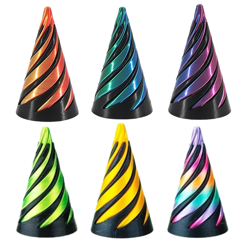 3D Spiral Cone 3D Printed Fidget Finger Sensory Toy VIRAL - Assorted Colours