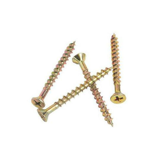 4.0 x 25 Pozi c/sk Chipboard Screws Yellow DIY 0256