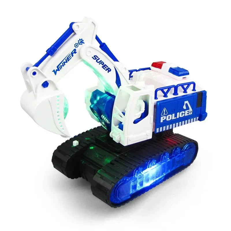 Light Up Rotating Spinning Deformation Robot Excavator with Sounds