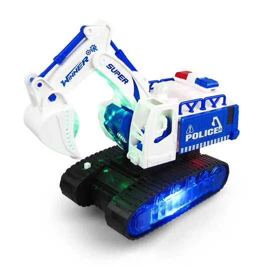 Light Up Rotating Spinning Deformation Robot Excavator with Sounds