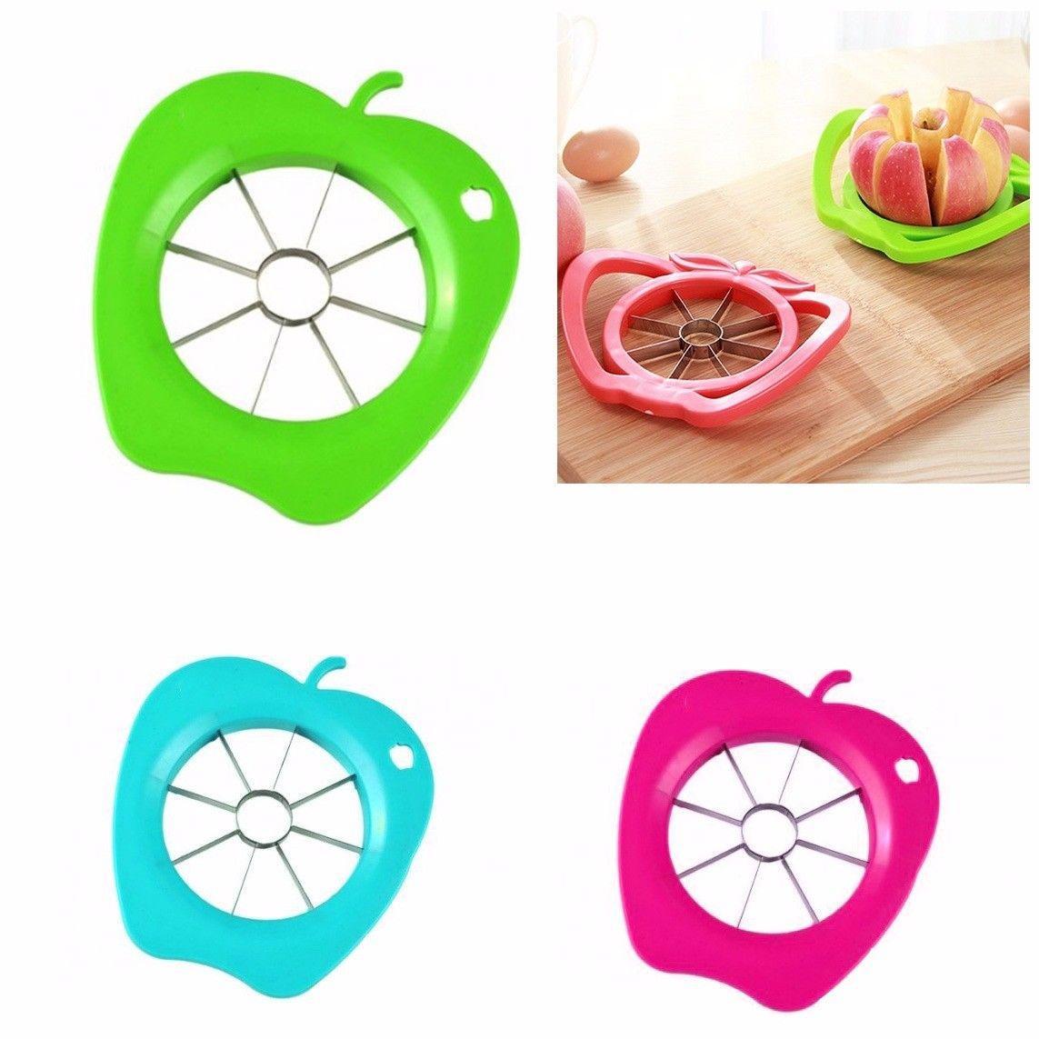 Assorted Colour Apple Slicer Cutter Plastic Sharp Metal Blade Kitchen 1052