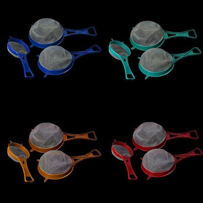 Plastic Mesh Strainer Sieve Set of 3 Assorted Colours 3110