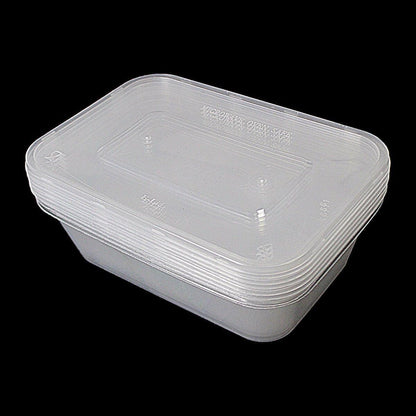 6 Hygienic Stackable Food & Meal Preparation Containers With Lids 500ml  7014