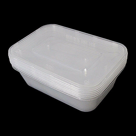 4 Rectangular Stackable Food & Meal Preparation Containers With Lids 1000ml  MX7023