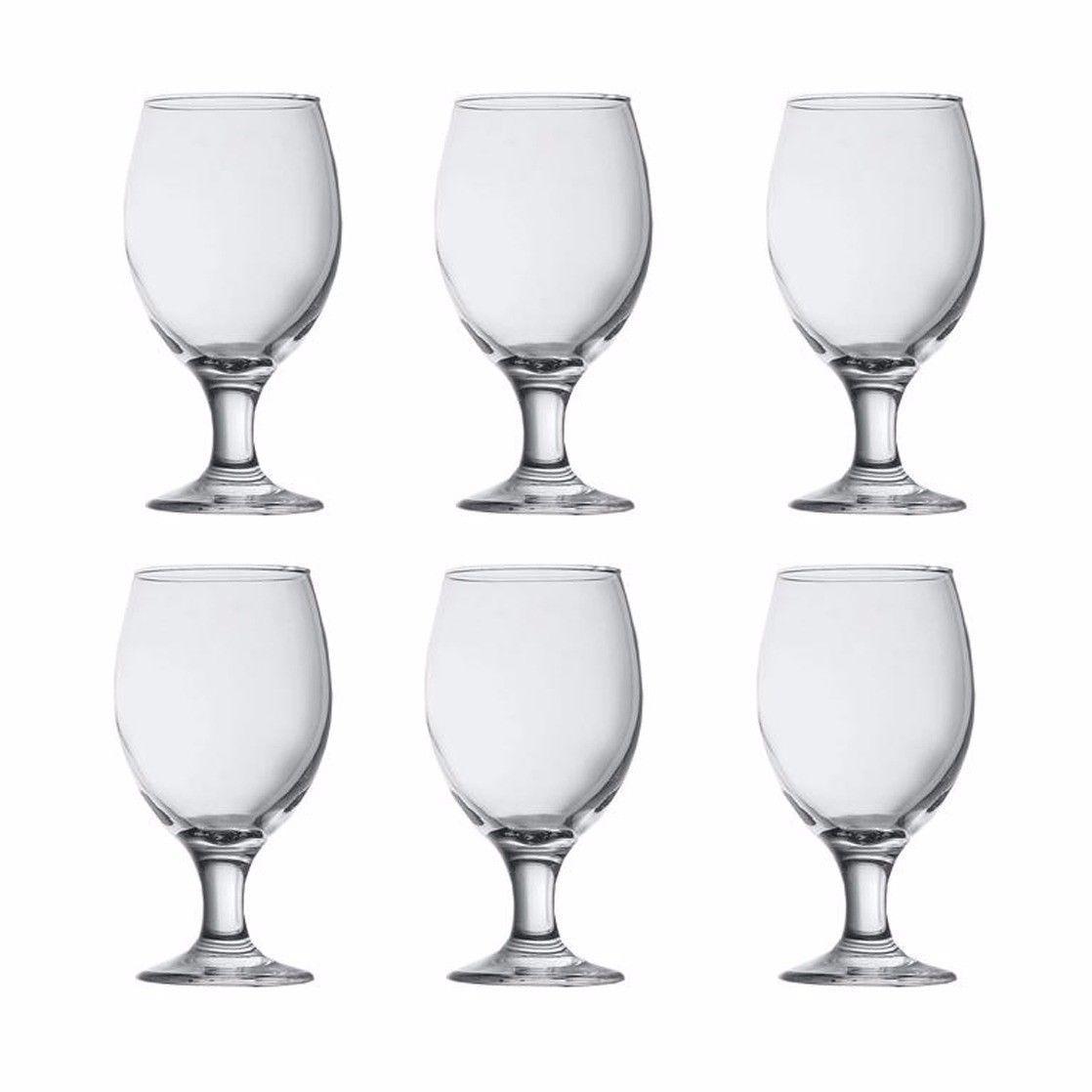 6 Pack of clear glass beer glass, drinking glass fancy beer glass 400ml 44417  9224