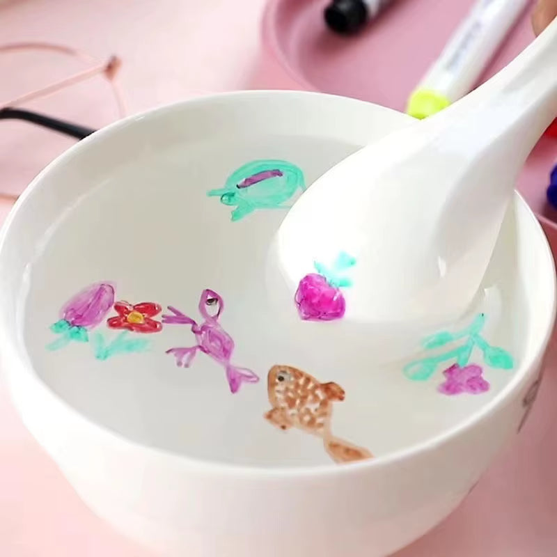 Water Floating Pen Magical Ink Pens with Spoon Floating Color Water Painting Floating Chalk Art Graffiti Drawing Set for Kids