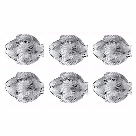 Marine Clear Glass Fish Style Shaped Fancy Small Service Plate 20cm x 16cm  10256