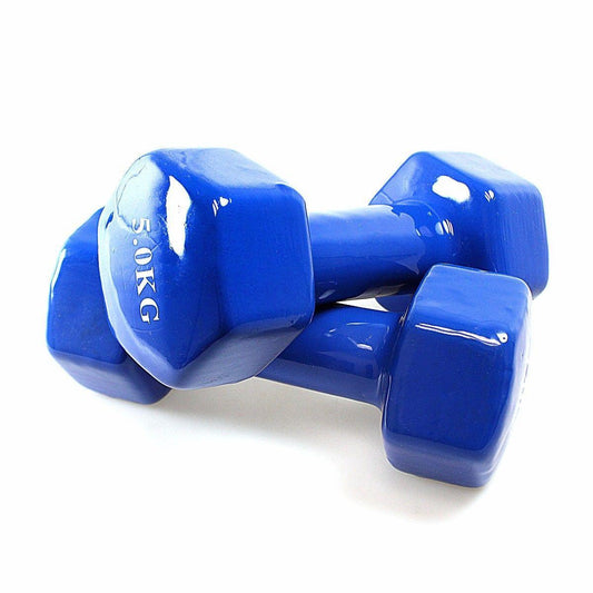 Weight Training Vinyl Dumbbell 5kg Assorted Colours 4593 A W25