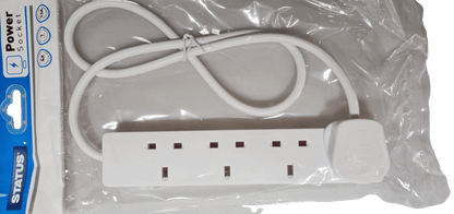 4 Way UK 3 Pin Plug Surge Protected Extension Lead 1 Metre 4WS1M20/ST-85A  A