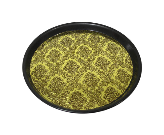 Round Plastic Drinks Bar Serving Tray with Printed Design 30 cm Assorted Colours 6048
