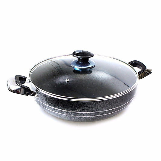 Non Stick Wok Two Handle With Lid (32cm) For Kitchen Everyday Use  0218