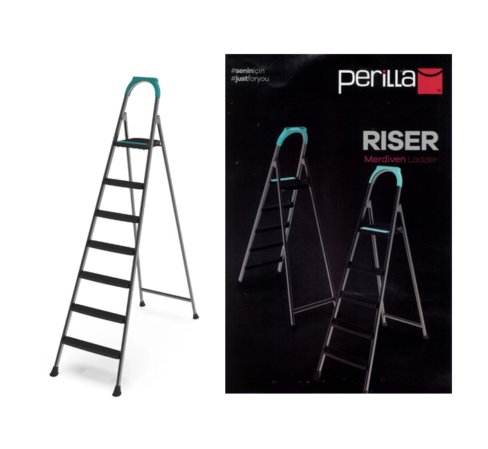 6 + 1 Perilla Riser Metal Indoor Outdoor Step Ladder 51306