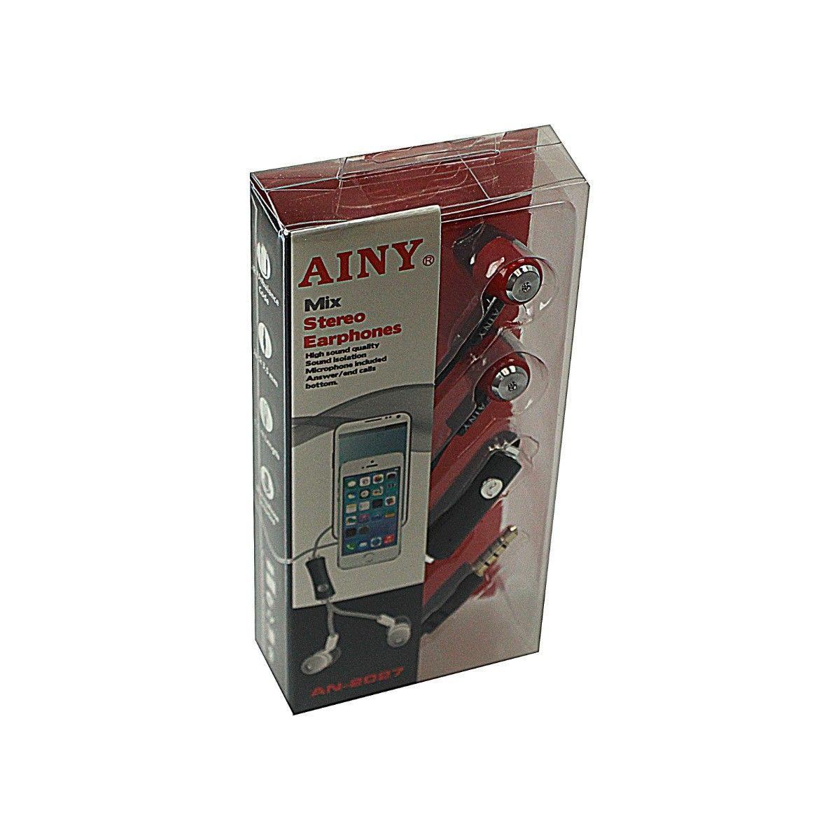 AINY Mix Stereo Earphones In Assorted Colours 3949