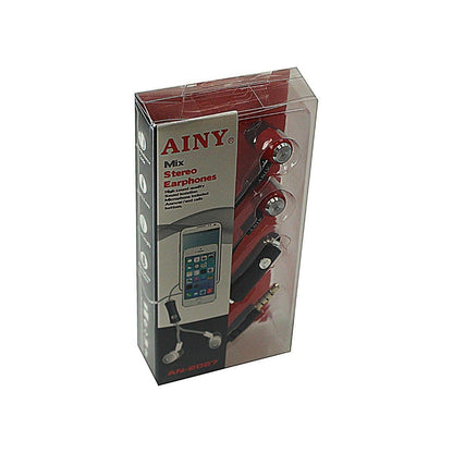 AINY Mix Stereo Earphones In Assorted Colours 3949