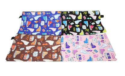 Fake Leather Pencil Case Shoe Print 34 x 25 cm Assorted Colours 5390