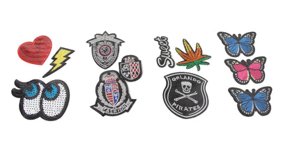 Embroidered / Sequinned Iron on Clothes Patches Set  Assorted Designs 5433