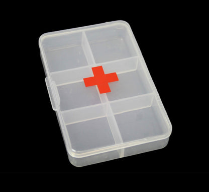 Clear Plastic First Aid Pill Box Organiser 9 x 6cm 5542