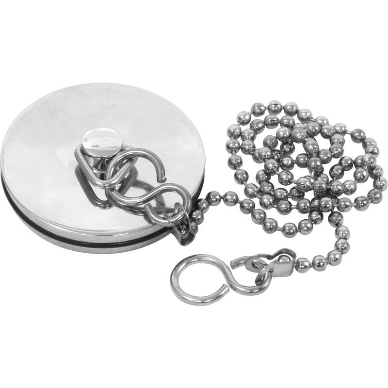 Chrome Metal Bathroom Bath Plug And Chain Heavy Duty 6.00 cm 55854
