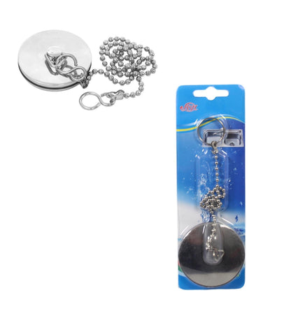 Chrome Metal Bathroom Bath Plug And Chain Heavy Duty 6.00 cm 55854
