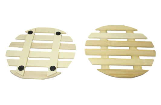 Wooden Pot Mat Trivet 19 cm Pack of 2 5680