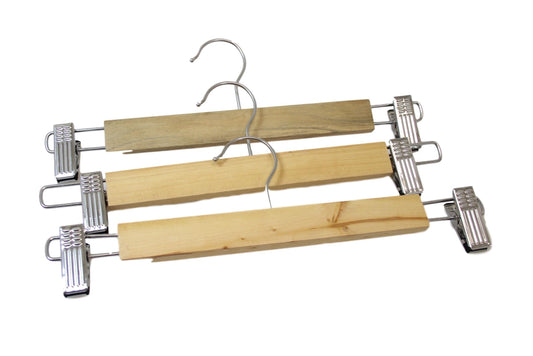 Wooden Wardrobe Clothes Trousers Hanger 30 cm Pack of 3 5744 A