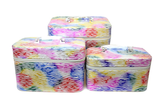 Jewellery Box Makeup Bag Toiletries 3 Bag Pack Mix Coloured Bag 3 in 1 5822
