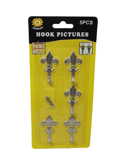 5 Pack Chrome Mini Picture Curtain Hooks With Nails 3cm 6002