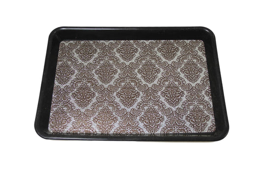 Plastic Rectangle Drinks Bar Serving Tray with Printed Design 36 x 26 cm Assorted Colours 6051