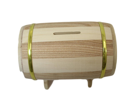 Wooden Treasure Box Style Money Box Deposit Box Gold Rim Vintage Style 11cm x 7cm 6101