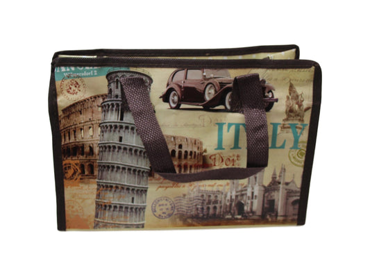 Plastic Carry Bag Shopping Reusable Bag Assorted Printed Design 30cm x 20cm x 12cm  6127