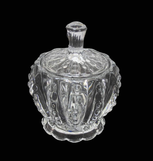 Crystal Glass Sweets Sugar Jar with Lid 8 x 8 cm 6316 A
