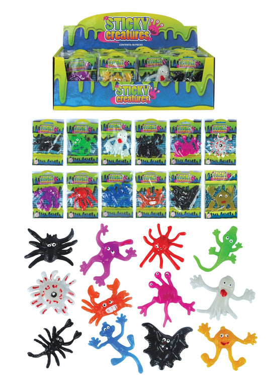 Children's Sticky Creatures Splatter Toys 9-11cm Assorted Designs T51119
